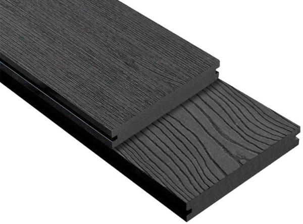Террасная доска ДПК Outdoor 3D полнотелая STORM/OCEAN BLACK черная купить в Бронницах