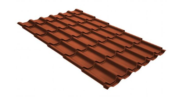 Металлочерепица классик GL 0,5 GreenCoat Pural RR 750 кирпично-красный (RAL 8004 терракота) купить в Бронницах