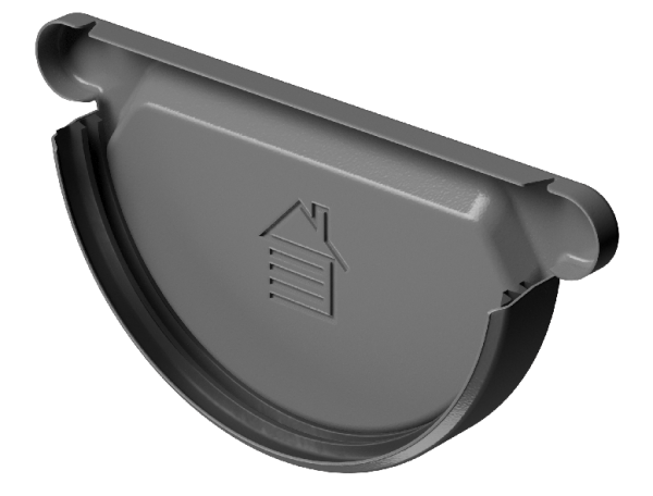 Заглушка желоба D125 Döcke STAL PREMIUM Графит, (RAL 7024) купить в Бронницах