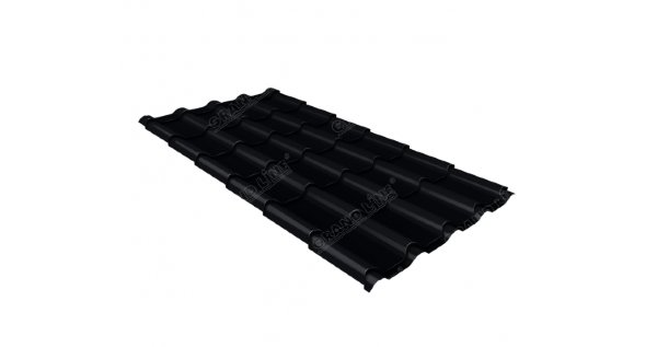 Металлочерепица камея 0,45 Drap RAL 9005 черный купить в Бронницах
