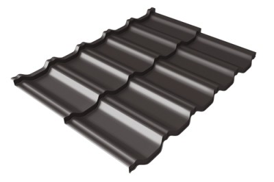 Металлочерепица модульная Квинта Uno Grand Line c 3D резом 0,5 Rooftop Matte RR 32 темно-коричневый