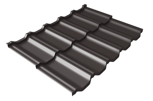 Металлочерепица модульная Квинта Uno Grand Line c 3D резом 0,5 Rooftop Matte RR 32 темно-коричневый купить в Бронницах