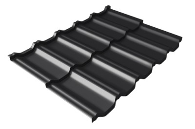 Металлочерепица модульная Квинта Uno Grand Line c 3D резом 0,5 Rooftop Matte RAL 9005 черный