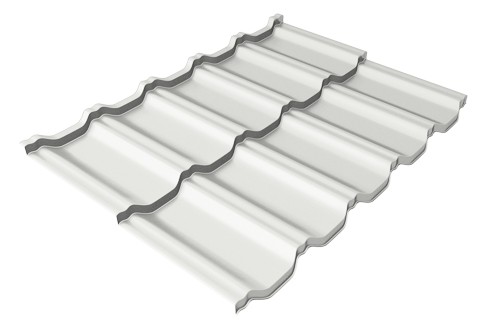 Металлочерепица модульная Квинта Uno Grand Line c 3D резом 0,5 Satin RAL 9003 сигнальный белый купить в Бронницах
