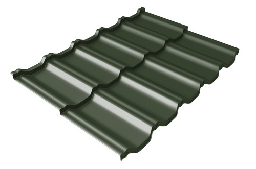 Металлочерепица модульная Квинта Uno Grand Line c 3D резом 0,5 Velur RAL 6020 хромовая зелень купить в Бронницах