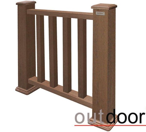 Ограждение из ДПК Outdoor Классик 3D STORM коричневый микс купить в Бронницах