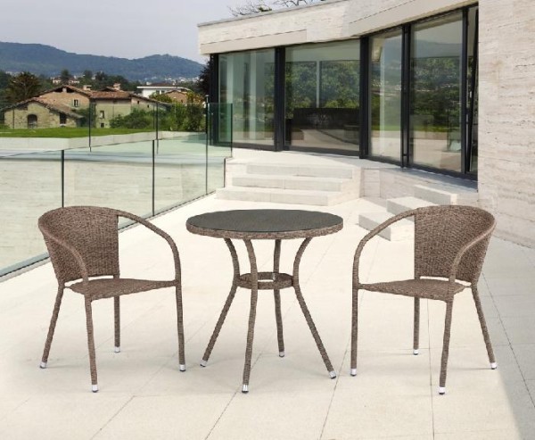 Комплект плетеной мебели AFINA из иск. ротанга T282ANT/Y137C-W56 Light Brown 2Pcs купить в Бронницах