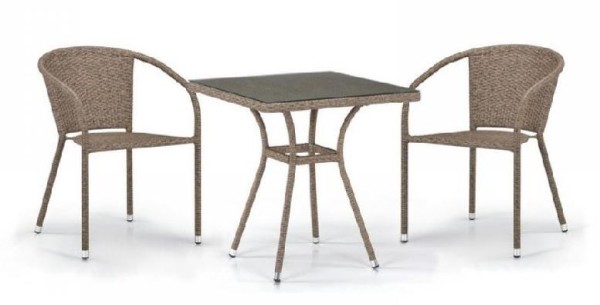 Комплект плетеной мебели AFINA из иск. ротанга T282BNT/Y137C-W56 Light Brown 2Pcs купить в Бронницах