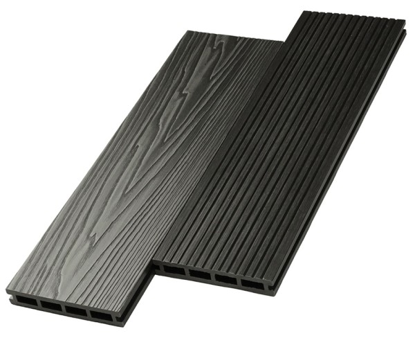 Террасная доска ДПК NanoWood двусторонняя New 3D тиснение + вельвет Графит купить в Бронницах