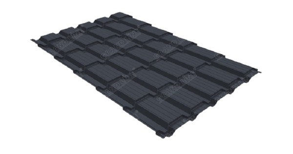 Металлочерепица GL квадро профи 0,5 Satin RAL 7024 мокрый асфальт купить в Бронницах