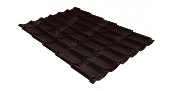 Металлочерепица классик GL 0,5 Quarzit RAL 8017 шоколад Metallic купить в Бронницах